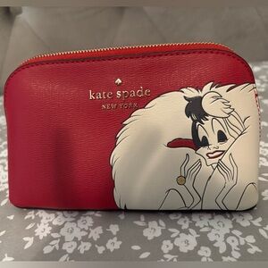 Kate Spade Red and Cream Cosmetic Bag